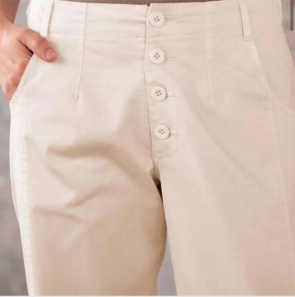 Sundance Gillian Pants High Rise Tapered Pants in White Cream Size 14 - Picture 2 of 12